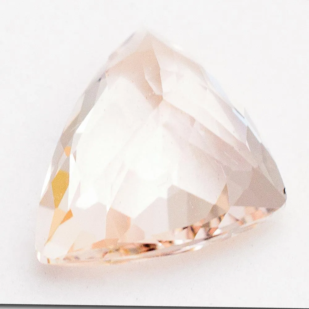4.02 Carats Trillion Peach Natural Morganite 13.1 x 10.5mm