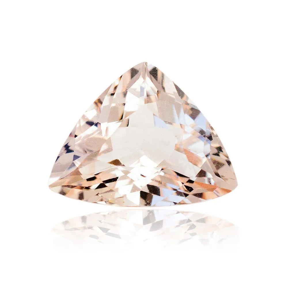 4.02 Carats Trillion Peach Natural Morganite 13.1 x 10.5mm