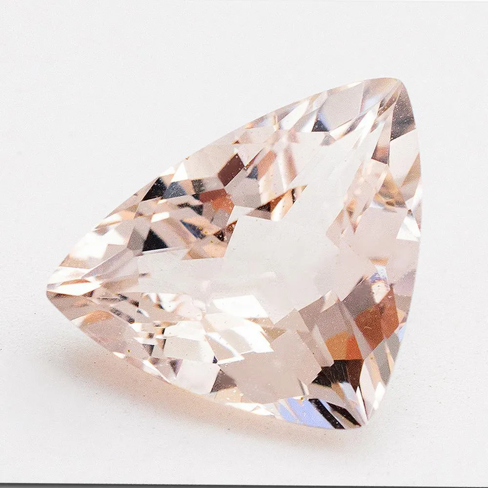 4.02 Carats Trillion Peach Natural Morganite 13.1 x 10.5mm