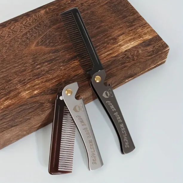 Dapper Street Supply Co. - Stainless Steel Folding Comb - Durable Stainless Steel Construction W/ Bottle Opener