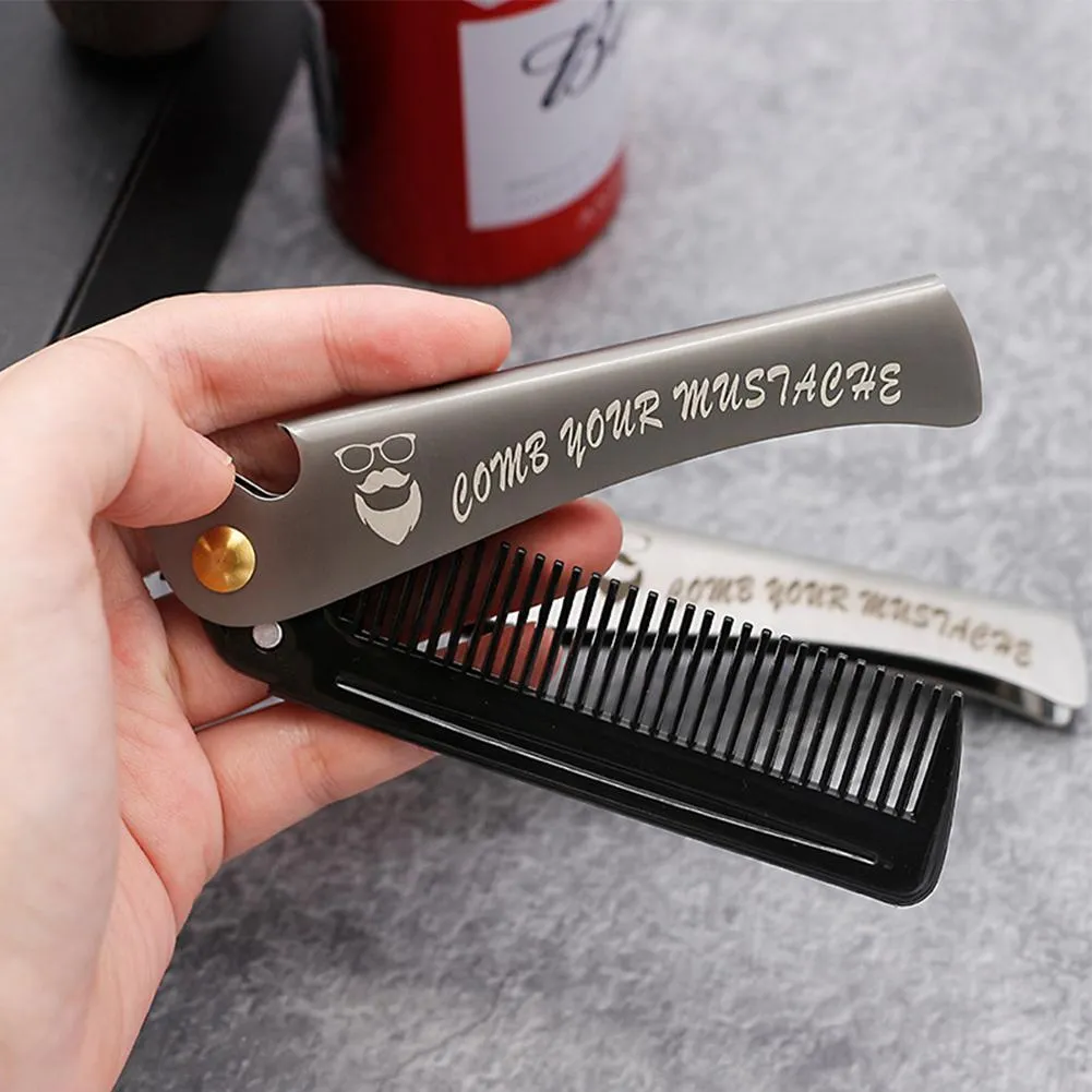 Dapper Street Supply Co. - Stainless Steel Folding Comb - Durable Stainless Steel Construction W/ Bottle Opener