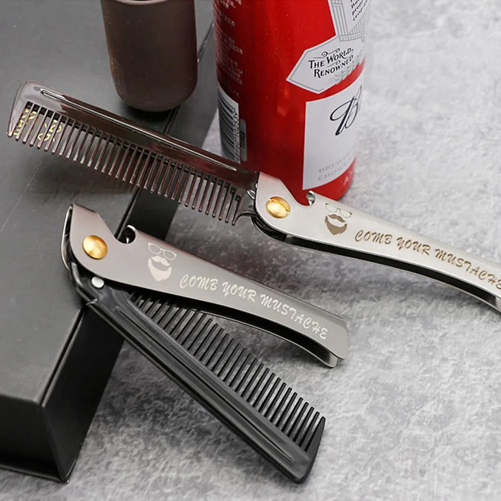 Dapper Street Supply Co. - Stainless Steel Folding Comb - Durable Stainless Steel Construction W/ Bottle Opener