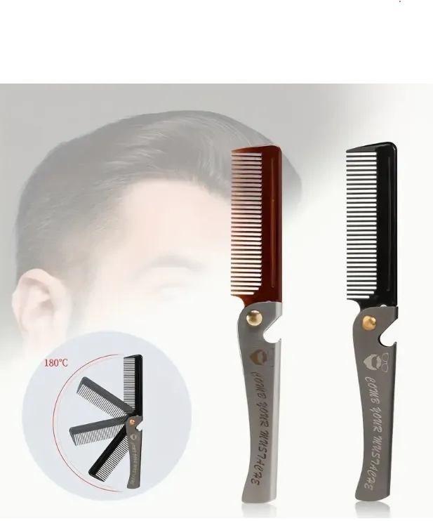 Dapper Street Supply Co. - Stainless Steel Folding Comb - Durable Stainless Steel Construction W/ Bottle Opener