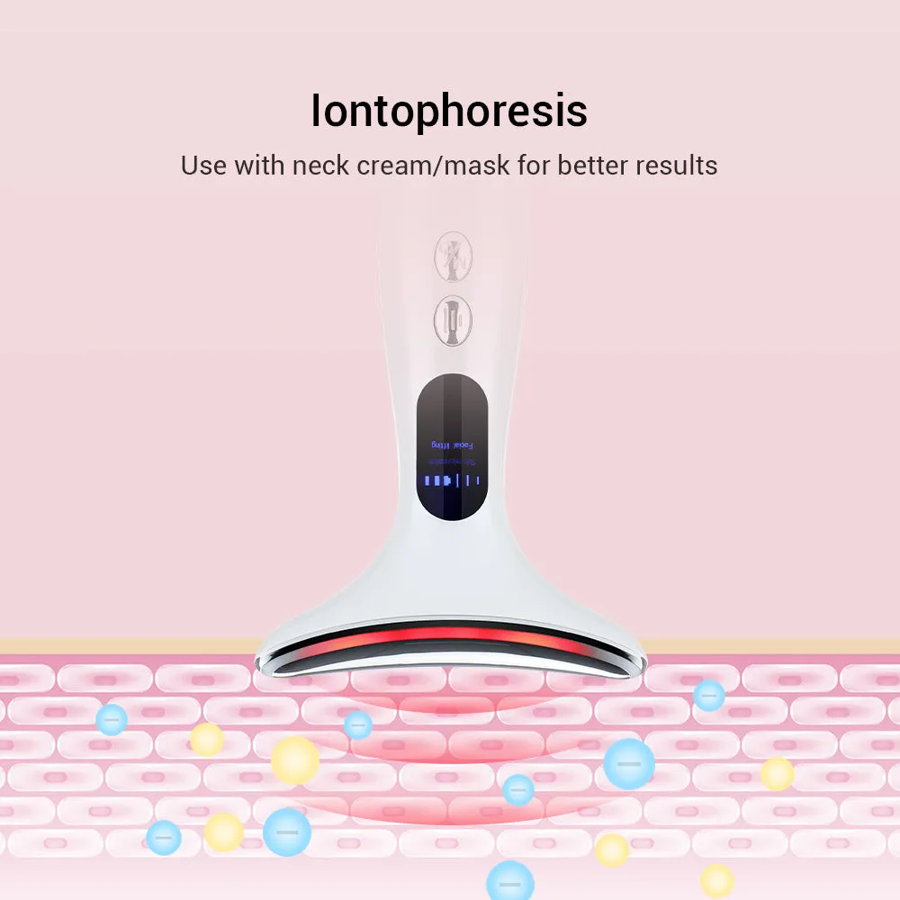 GLOWY EMS Microcurrent LED Therapy Massager Wand for Neck & Face [Chin Massager Face Lifting Anti-wrinkle Beauty Device]