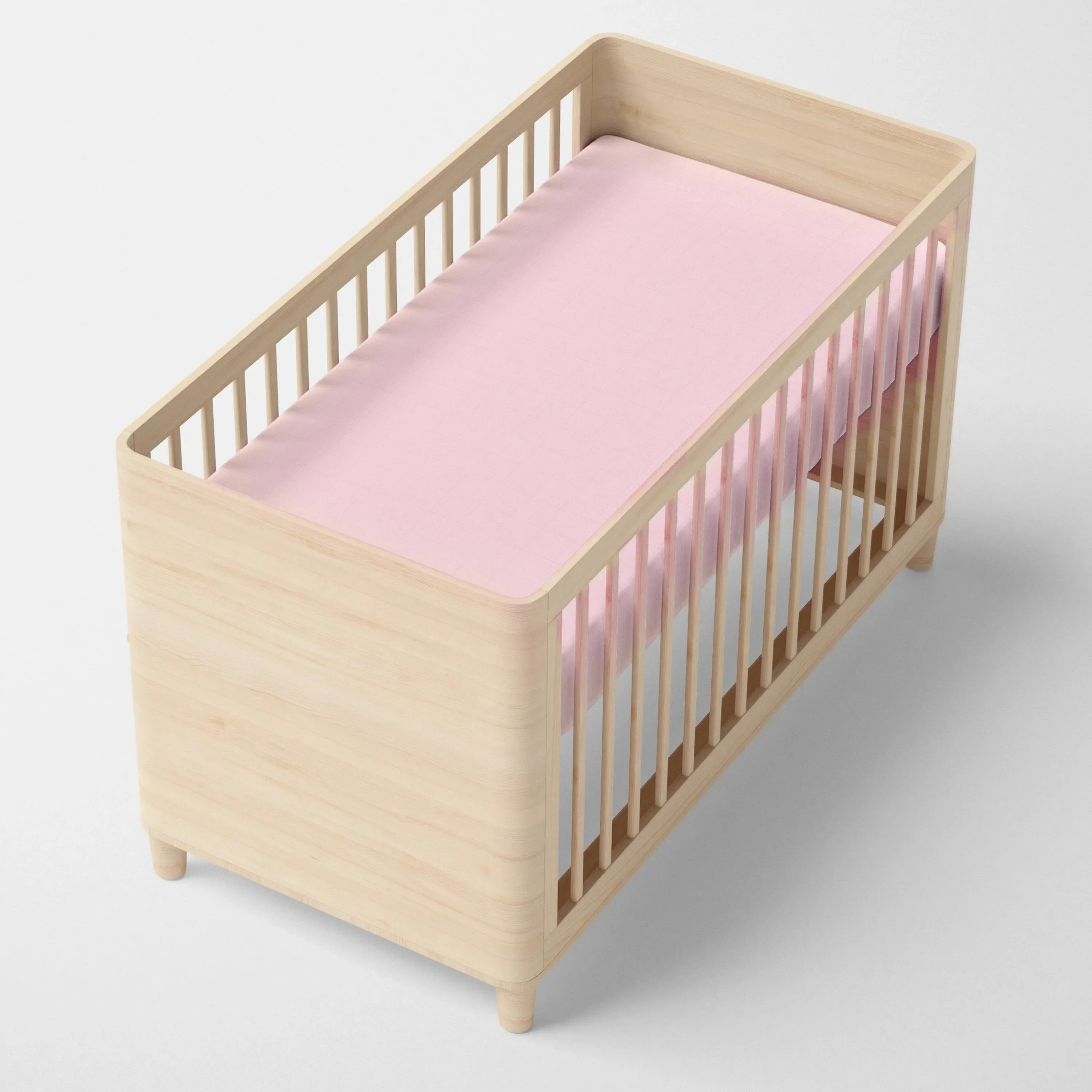 Happy Friday Basic Fitted Sheet Cot Pink 60/120cm