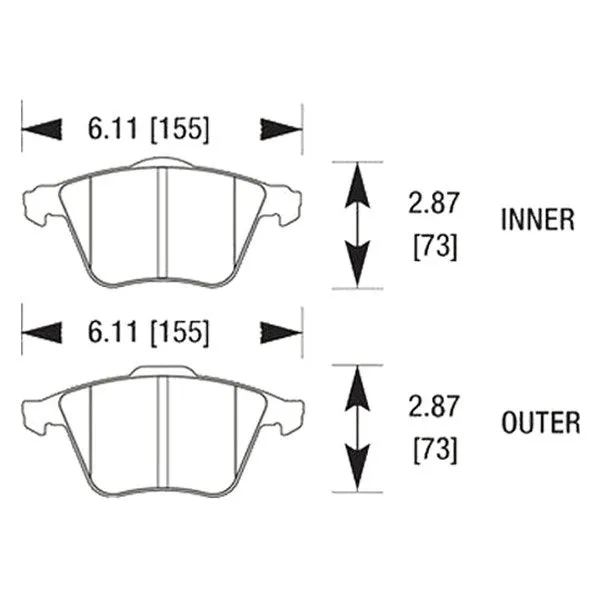 Hawk HPS Brake Pads VW CC (09-12) Passat (06-10) Golf R32 (2008) Front Set HB515F.760
