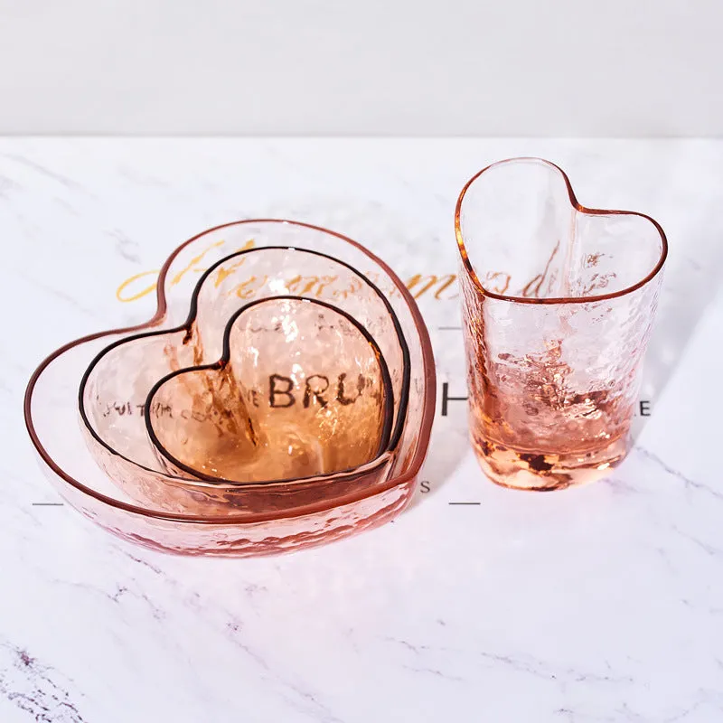 Heart Phnom Penh Hammered Crystal Glass Bowl