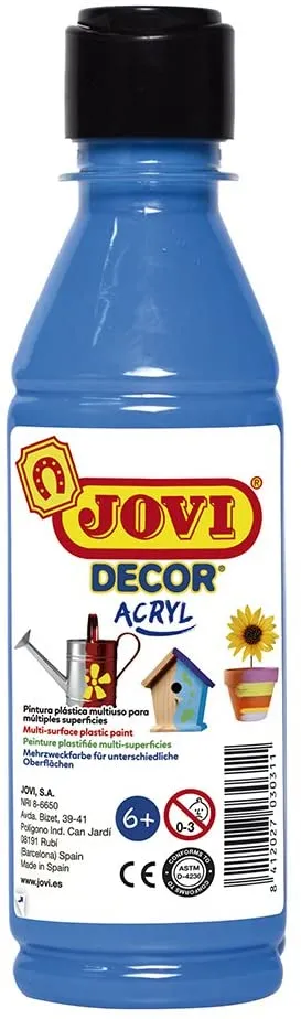 JOVI DECOR BOTTLE OF 250 CC.  CYAN BLUE