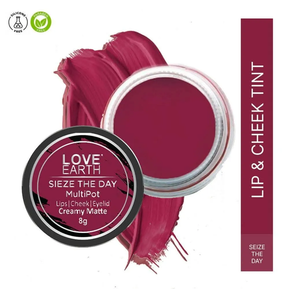 Love Earth Lip Tint & Cheek Tint Multipot-Seize (Raspberry Pink)