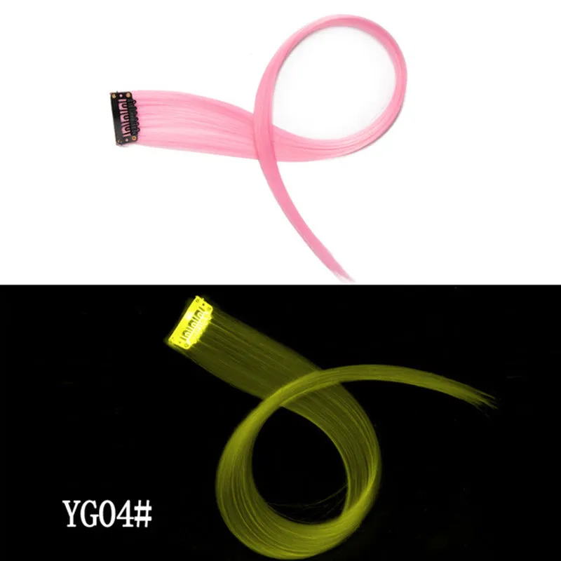 Luminous DIY Clip - In Hair Luminous Hairpiece Hair Traceless 50 CM Rainbow Colour