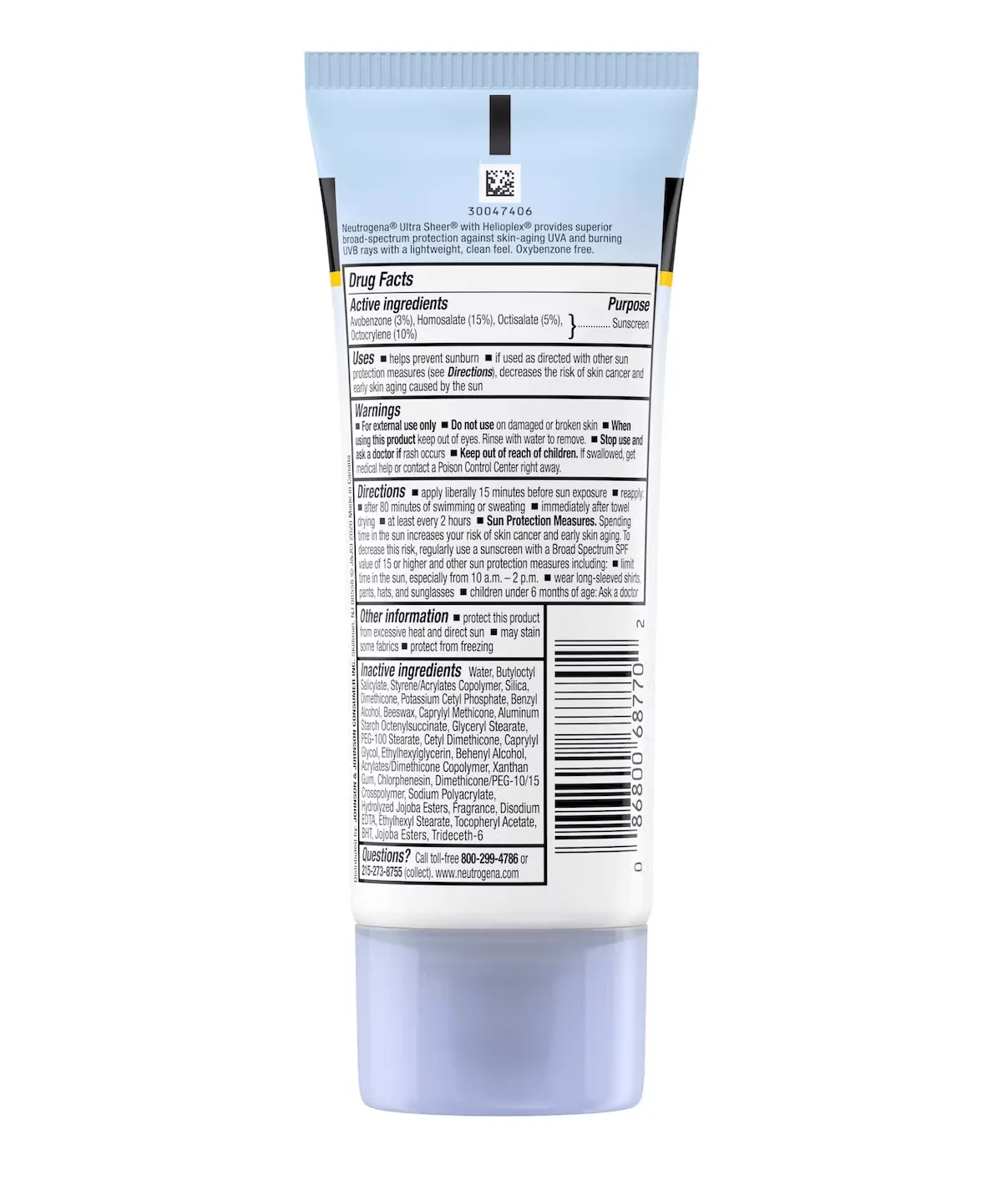 Neutrogena Ultra Sheer® Dry-Touch  Sunscreen Broad Spectrum SPF 70