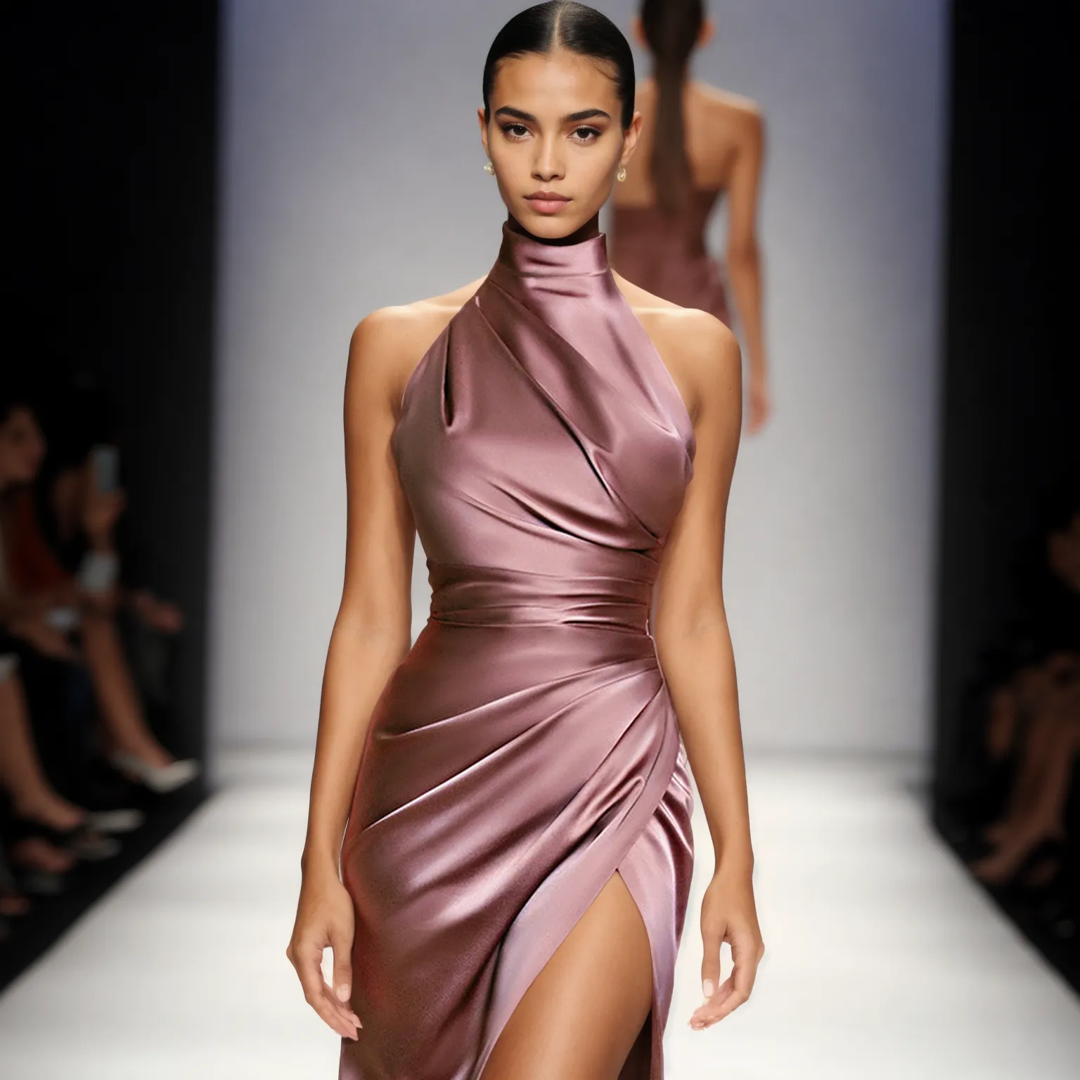 Prestige Couture: Halter Sleeveless Split Bottoming Autumn Dress